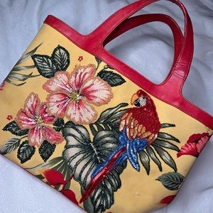 Isabella Fiore- Red multicolor Tote Bag